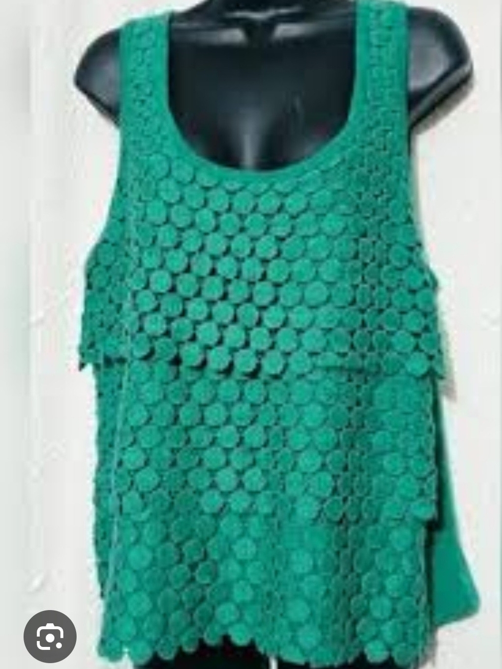 J. Crew Green Crochet Layered Tank - Women's